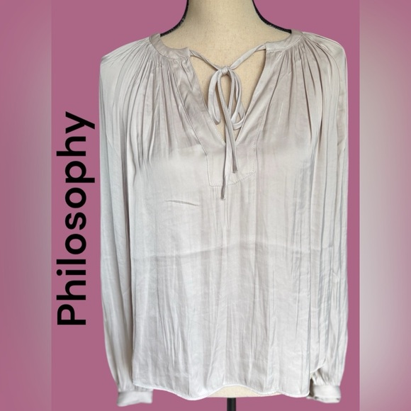 Philosophy Tops - Philosophy-NWT size XS nude/beige silky bohemian blouse! Stunning 😍 New w/tags!!